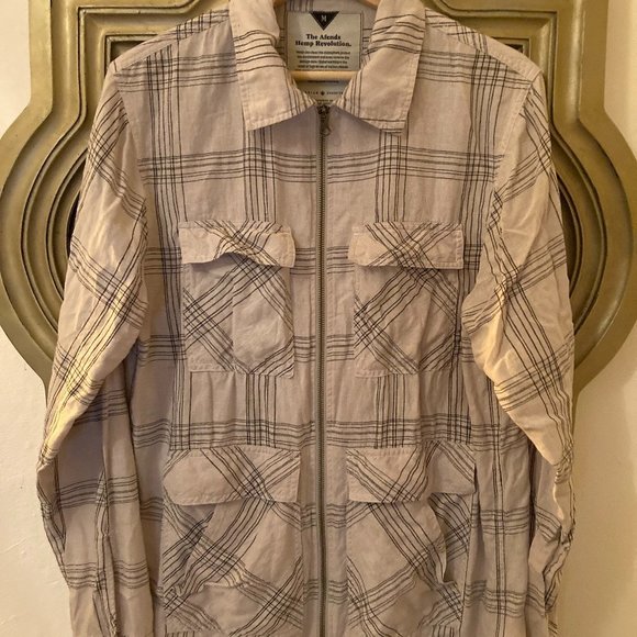AFENDS Men's Oversize Plaid Zip Up Shirt Jacket - Picture 1 of 4